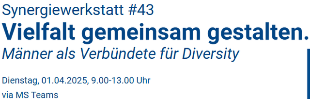 Synergiewerkstatt #43 des Netzwerks ‚Synergie durch Vielfalt‘ powered by Synergy Consult